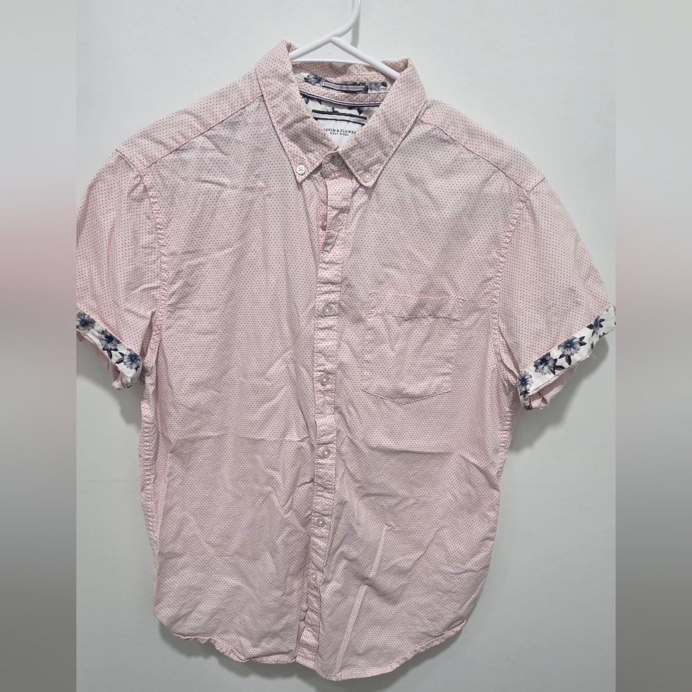 Denim & Flower Pink Button Down Shirt